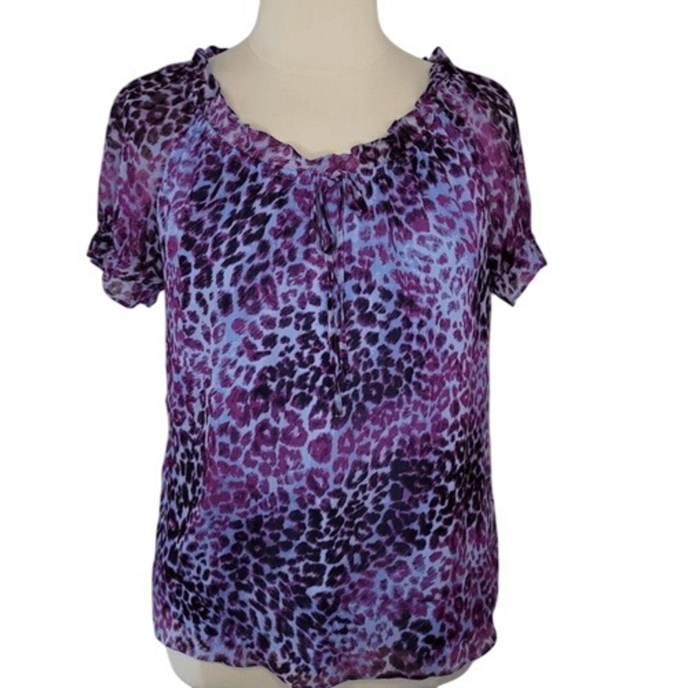 Izod Purple Animal Print Top